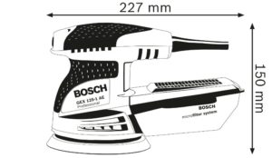 Dimension du Bosch Professional GEX 125-1 AE