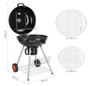 Dimension et diamètre des grilles du Barbecue à charbon Femor