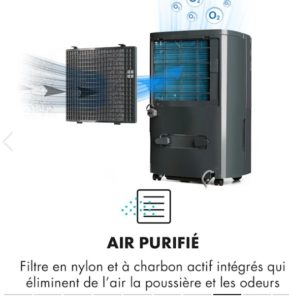KLARSTEIN DryFy 20 avec l'air purifié du filtre qui elemine la poussière et les odeurs