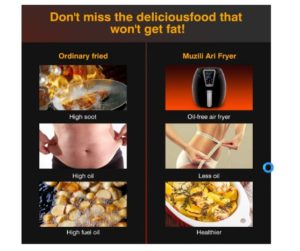 Muzili Friteuse Électrique sans Huile pas de graisse,cholesterol et bon pour la santé