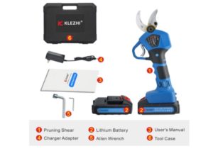 Accessoires fournis avec K KLEZHI Sécateur électrique professionnel sans fil