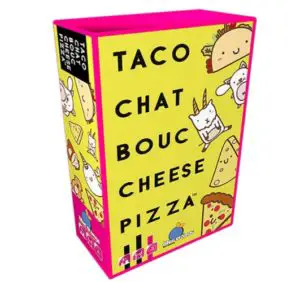 Vue de côté du Taco Chat Bouc Cheese Pizza