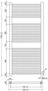 Dimension du Radiateur sèche-serviettes-Kibath L484503