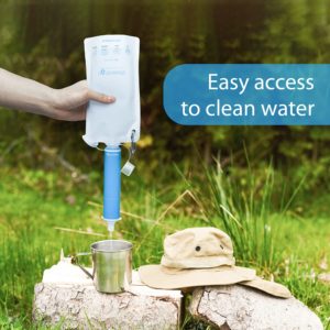 Utilisation du Waterdrop Paille de filtre à eau avec sac à eau par gravité