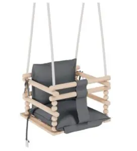 Balançoire pour Enfant 3 en 1, balançoire pour bébé, balançoire et siège à bascule en bois + sécurité Mamoi n1