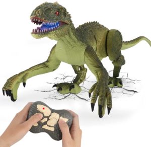 Vue d'ensemble du Dinosaure jouet vélociraptor avec télécommande Gilobaby