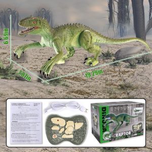 Dimension du Dinosaure jouet vélociraptor avec télécommande Gilobaby