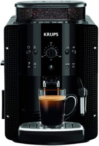 Vue de face de la Machine à café à grain Krups Essential noire