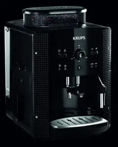 Vue de côté de la Machine à café à grain Krups Essential noire