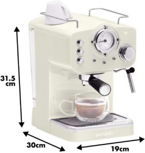 Dimension de la Machine à café expresso et cappuccino Oursson