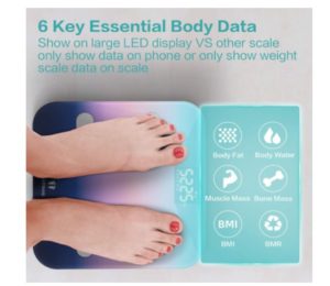Usage du Pèse-personne électronique avec 7 données clairement affichées Healthkeep Healthkeep