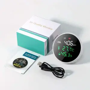 LifeBasis Capteur de CO2 3 en 1 pour température humidité avec écran LCD et fonction alarme n1