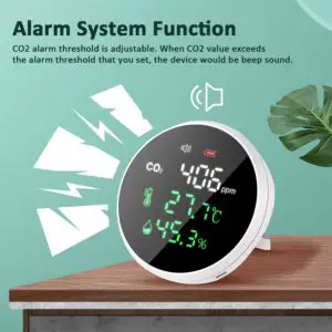 LifeBasis Capteur de CO2 3 en 1 pour température humidité avec écran LCD et fonction alarme n3