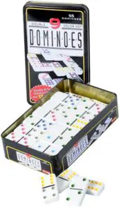 Vue d'ensemble du jeu Dominos aux Gros Points Colorés Double 9