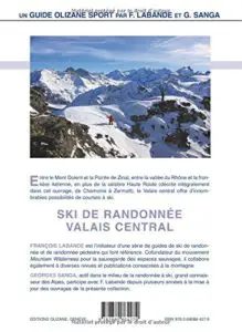 Dos du livre Ski de randonnée Valais central-120 itinéraires de Ski-alpinisme dont la Haute Route