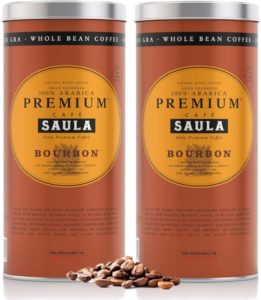 Vue d'ensemble du Café Saula grain Premium Bourbon